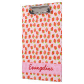 Hübsches Erdbeermuster Personalisiert Klemmbrett (Links)