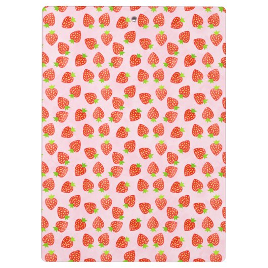 Hübsches Erdbeermuster Personalisiert Klemmbrett (Rückseite)