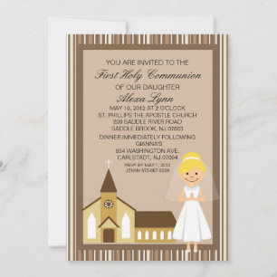 Hübsches Erstes Kommune-Girl von der Kirche Einlad Einladung