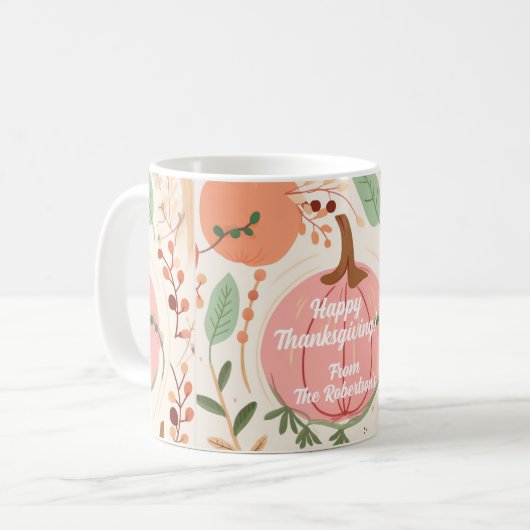 Hübsches erthy Pumpkin Foliage Erntedank Party Kaffeetasse (Vorderseite Links)