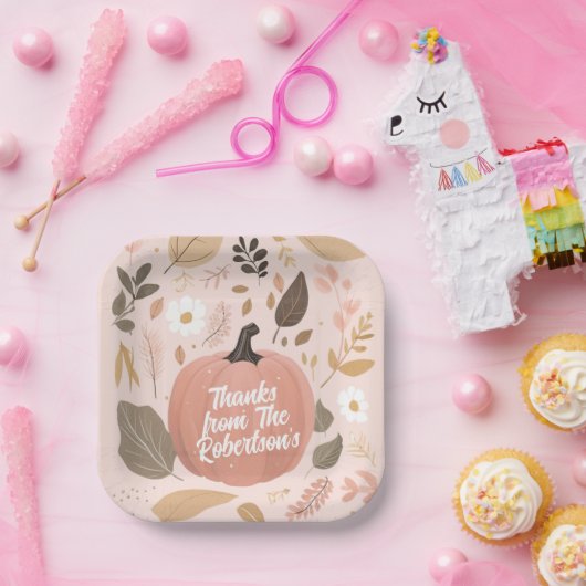 Hübsches erthy Pumpkin Foliage Erntedank Party Pappteller (Party)