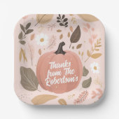 Hübsches erthy Pumpkin Foliage Erntedank Party Pappteller (Vorderseite)