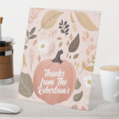 Hübsches erthy Pumpkin Foliage Erntedank Party Sockelschild (In Situ)