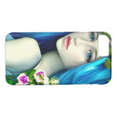 Hübsches Ethereal-Mädchen mit blauem Haar Case-Mate iPhone Hülle (Rückseite (Horizontal))