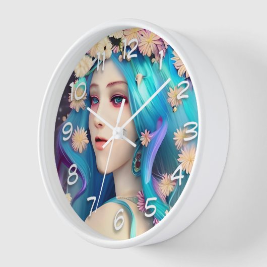 Hübsches Ethereal-Mädchen mit Blume Uhr (Winkel)