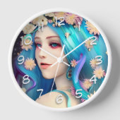 Hübsches Ethereal-Mädchen mit Blume Uhr (Vorderseite)