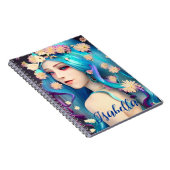 Hübsches Ethereal-Mädchen mit Personalisierten Blu Notizblock (Rechte Seite)