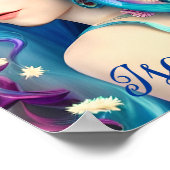 Hübsches Ethereal-Mädchen mit Personalisierten Blu Poster (Ecke)