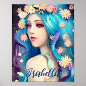 Hübsches Ethereal-Mädchen mit Personalisierten Blu Poster (Vorne)