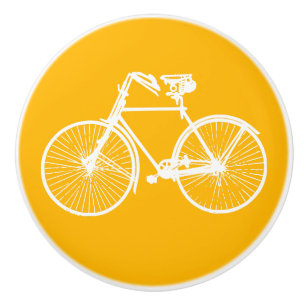 Hübsches Fahrradfahrrad-Türgriff-Fachzuggelb Keramikknauf