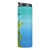 Hübsches Fantasy Blue Green Seepferd in Seetang Thermosbecher (Nach rechts gedreht)