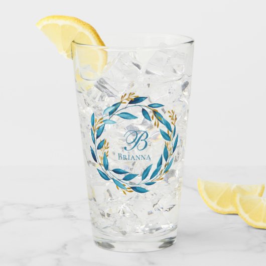Hübsches Farbdraht - Monogramm Glas (Vorderseite Ice)
