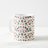 Hübsches farbenfrohes Blumenmuster Kaffeetasse (Vorderseite Links)