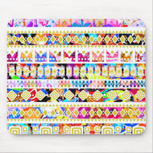 Hübsches farbenfrohes Stammes Aztekenmuster Mousepad