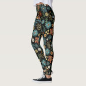 Hübsches Farbenspiel, florales Schwarz Leggings (Links)