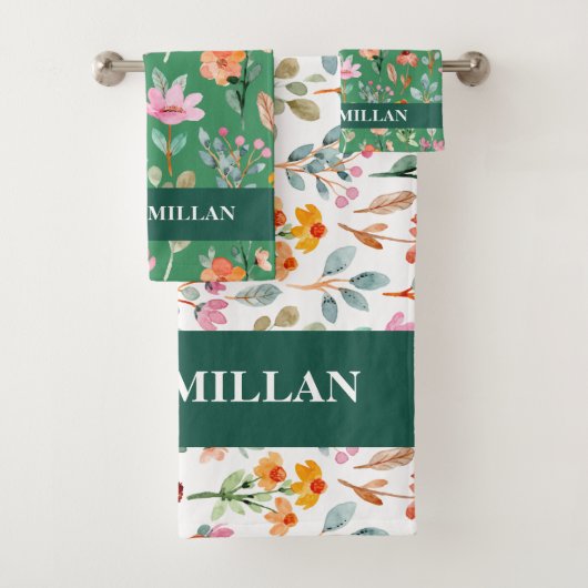 Hübsches, farbiges Blumenmuster Badhandtuch Set (Insitu)