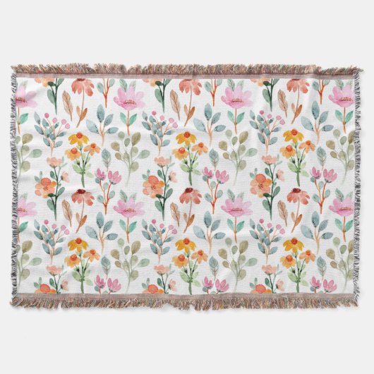 Hübsches farbiges Blumenmuster in Aquarellfarben p Decke (Vorderseite)