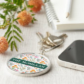 Hübsches farbiges Blumenmuster in Aquarellfarben p Schlüsselanhänger (Seite)