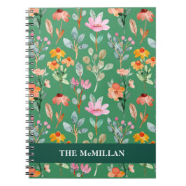 Hübsches, farbiges Blumenmuster Notizblock