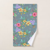 Hübsches, farbiges Handgezeichnetes Blume-Muster Badhandtuch Set (Handtuch)