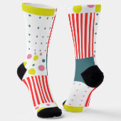 Hübsches farbiges Polka-Punktmuster l Rosa und Wei Socken (Gewinkelt)