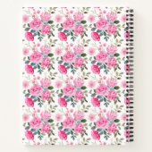 Hübsches Farbrosa Blume Muster Name Nr. Notizblock (Rückseite)
