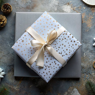 Hübsches Faux-Gold- und Blau-Punkt-Muster Geschenkpapier Set