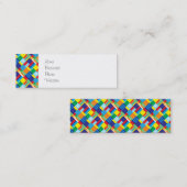 Hübsches feines, farbiges Diagonal-Quilt-Muster Mini Visitenkarte (Vorne/Hinten)