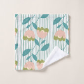 Hübsches feminines Monogramm Blumenmuster Badhandtuch Set (Waschlappen)