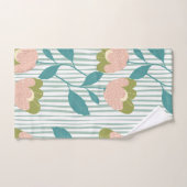 Hübsches feminines Monogramm Blumenmuster Badhandtuch Set (Handtuch)