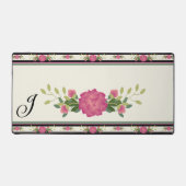Hübsches, fett Blume Design Mit Monogramm Schreibtischunterlage (Vorderseite)