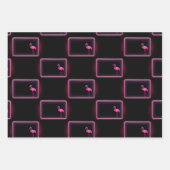 Hübsches Flamingo Wrapping Paper Flat Sheet Set 3 Geschenkpapier Set (Vorderseite)
