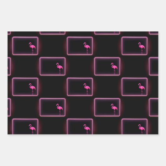 Hübsches Flamingo Wrapping Paper Flat Sheet Set 3 Geschenkpapier Set (Vorderseite)