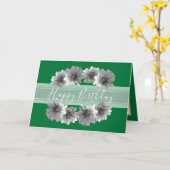 Hübsches Flora Elegant Dahlia Blume Grün Geburtsta Karte (Gelbe Blume)