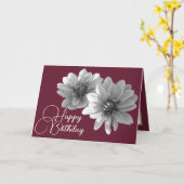 Hübsches Flora Elegante Dahlia Blume Rot Geburtsta Karte (Gelbe Blume)