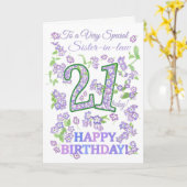 Hübsches Floral 21. Geburtstag Sonderministerin Karte (Gelbe Blume)