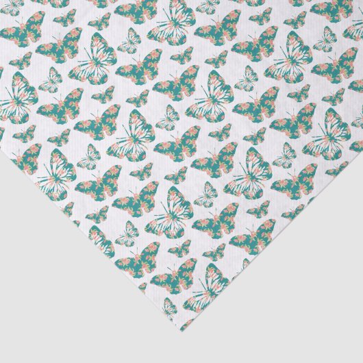 Hübsches Floral Butterfly-Muster Seidenpapier (Ausschnitt)