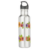 Hübsches Floral-Hebräisch Personalisiert Edelstahlflasche (Rückseite)