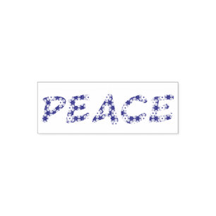 Hübsches Floral Peace-Logo Permastempel