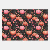 Hübsches Floral Pumpkin-Muster Geschenkpapier Set (Vorderseite 2)