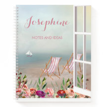 Hübsches Floral Seascape Journal