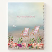 Hübsches Floral Seascape Journal Notizblock (Rückseite)