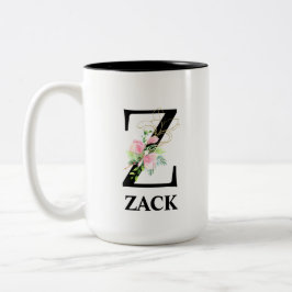 Hübsches Floral-Z-Alphabet Zweifarbige Tasse