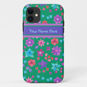 Hübsches florales Boho-Muster in Dunkelgrün Case-Mate iPhone Hülle