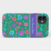 Hübsches florales Boho-Muster in Dunkelgrün Case-Mate iPhone Hülle (Rückseite (Horizontal))