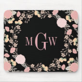 Hübsches florales Botanisches Monogramm Mousepad (Vorne)