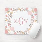 Hübsches florales Botanisches Monogramm Mousepad (Mit Mouse)