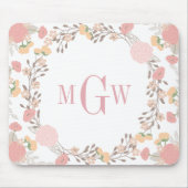 Hübsches florales Botanisches Monogramm Mousepad (Vorne)