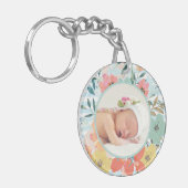 Hübsches florales Foto Personalisiert Schlüsselanhänger (Vorderseite links)