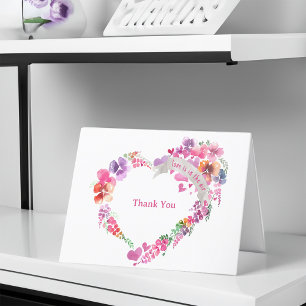 Hübsches florales Herz Dankeskarte